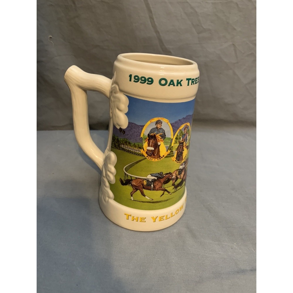 1999 Oak Tree Racing Assoc. Santa Anita Park Beer Stein Yellow Ribbon Stake